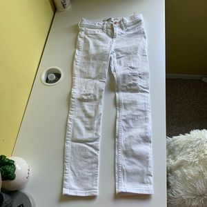 Kids girls ripped white jeans